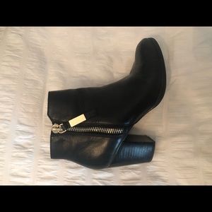 Black Leather Aldo Heeled Booties